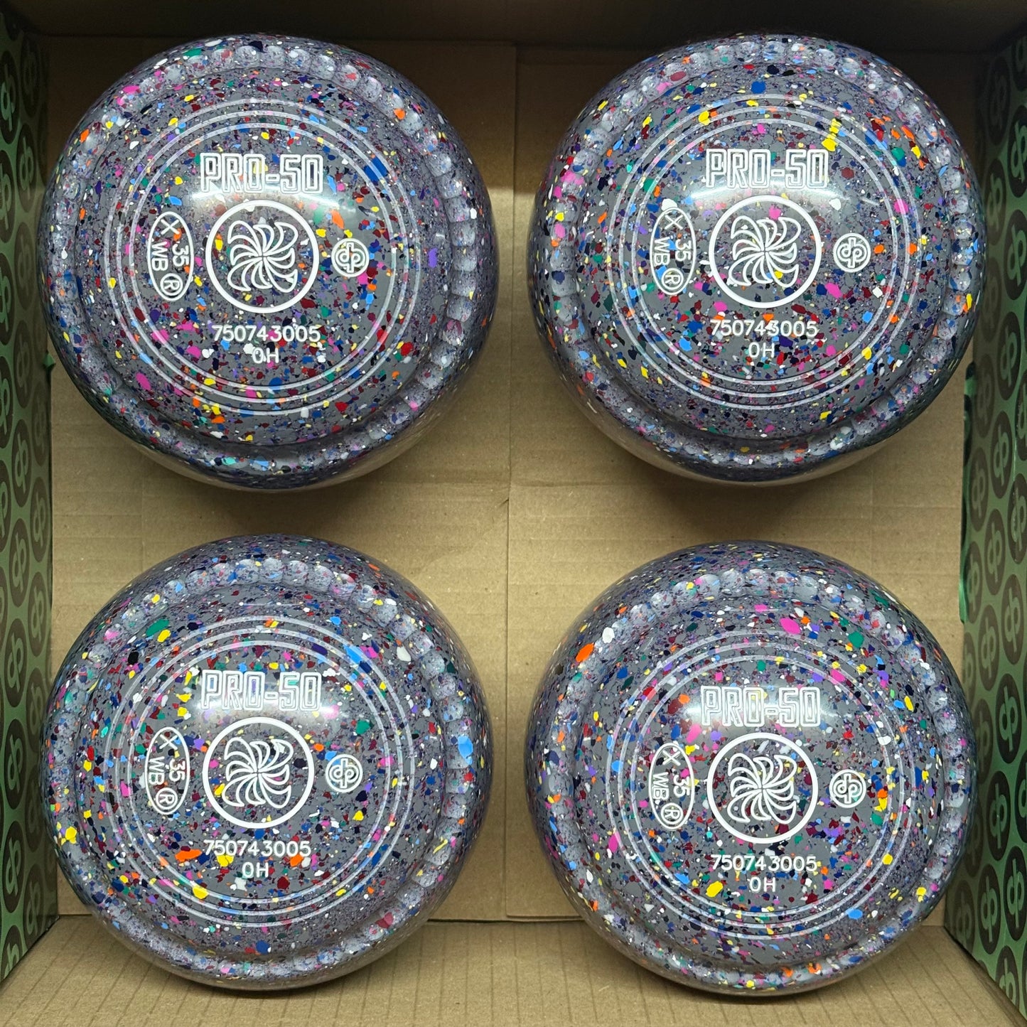 Drakes Pride PRO-50 - Size 0H - Grey Harlequin (White Rings) - WB35 Stamp