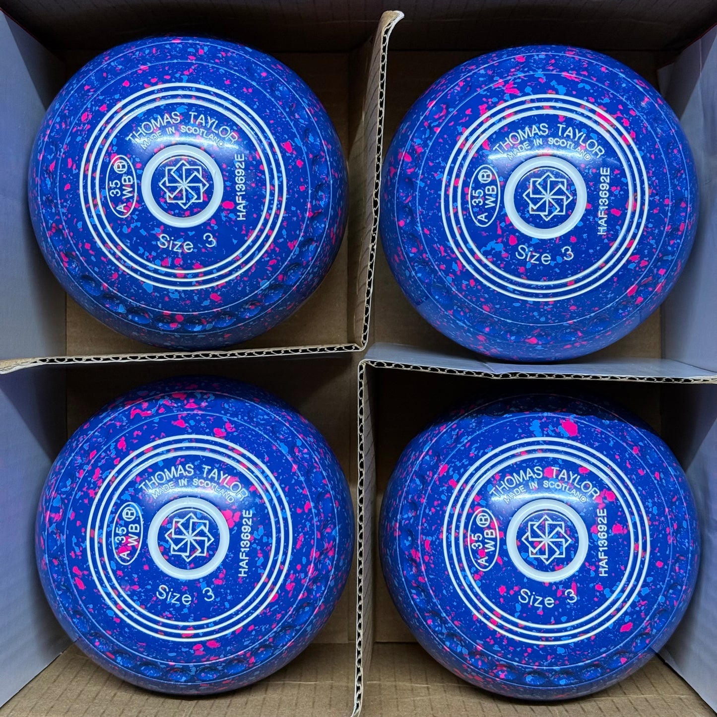 Taylor Ace - Size 3 - Electric Blue (White Rings) - WB35 Stamp