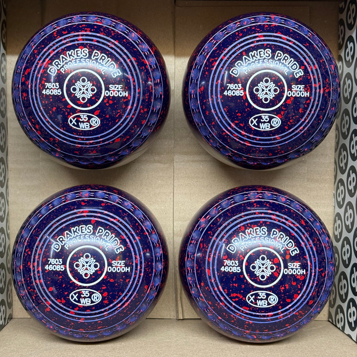 Drakes Pride Professional - Size 0000H - Dark Blue/Red (White Rings) - WB35 Stamp