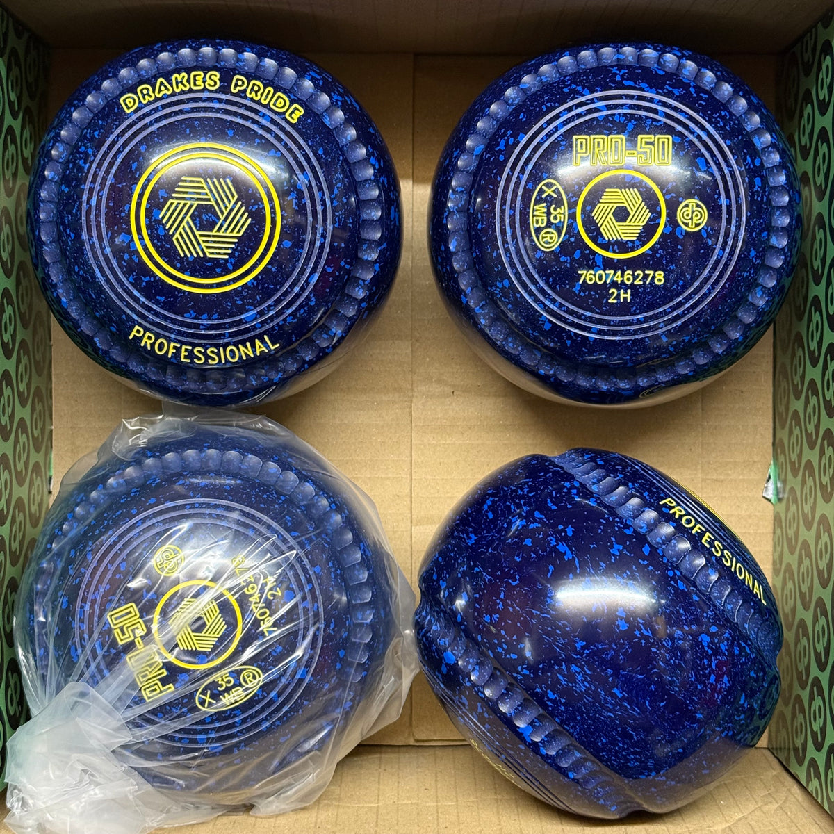 Drakes Pride PRO-50 - Size 2H - Dark Blue/Blue (Yellow Rings) - WB35 Stamp