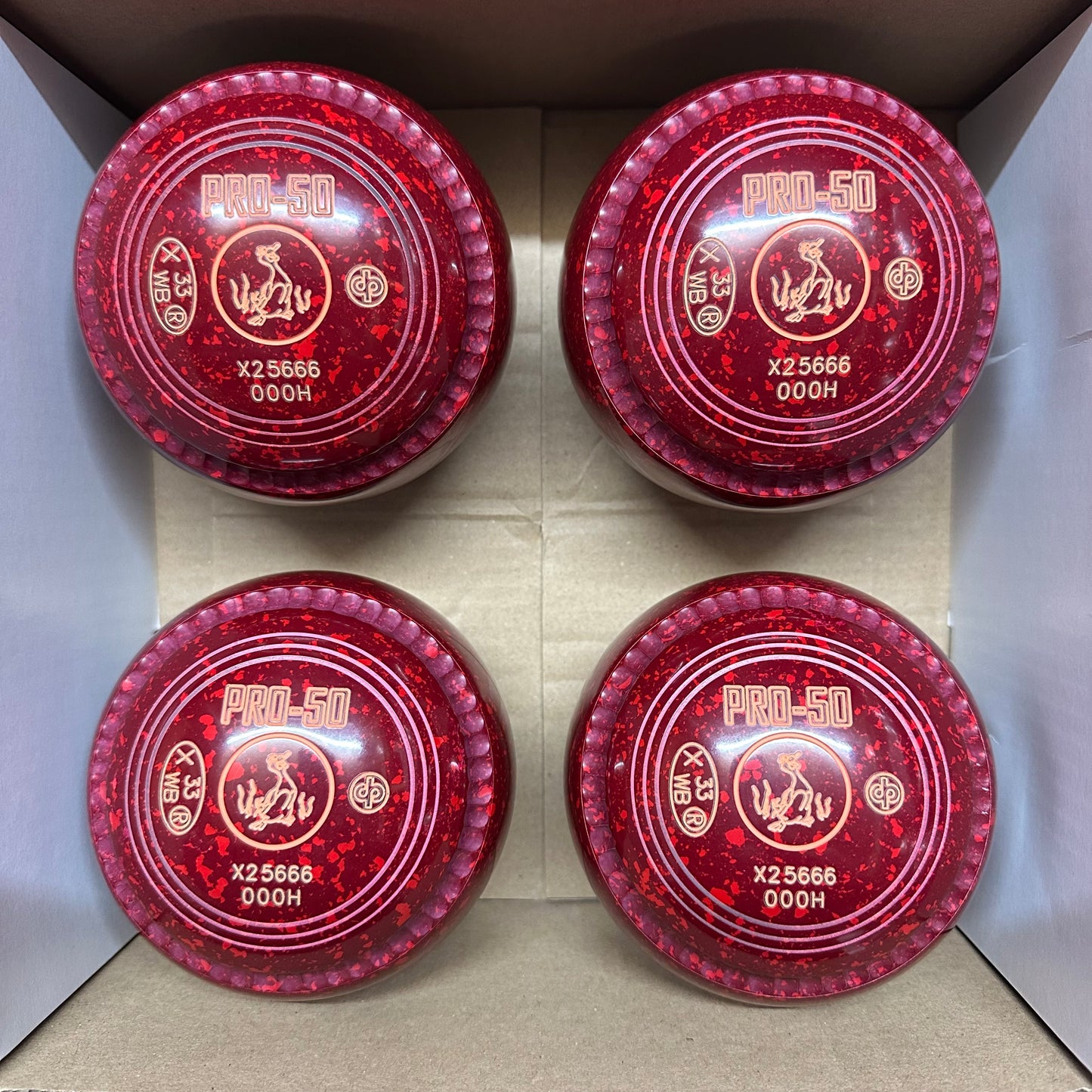 Drakes Pride PRO-50 - Size 000H - Maroon/Red (Orange Rings) - WB33 Stamp