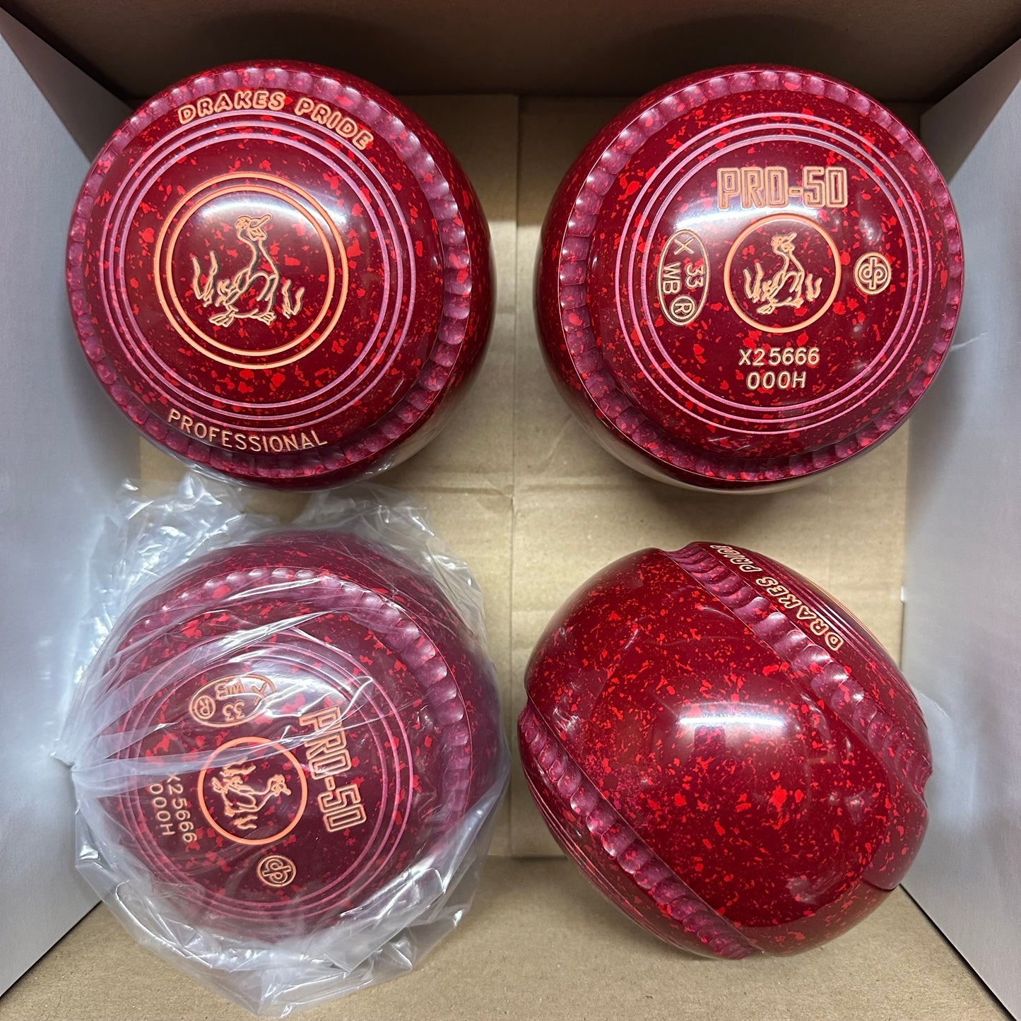 Drakes Pride PRO-50 - Size 000H - Maroon/Red (Orange Rings) - WB33 Stamp