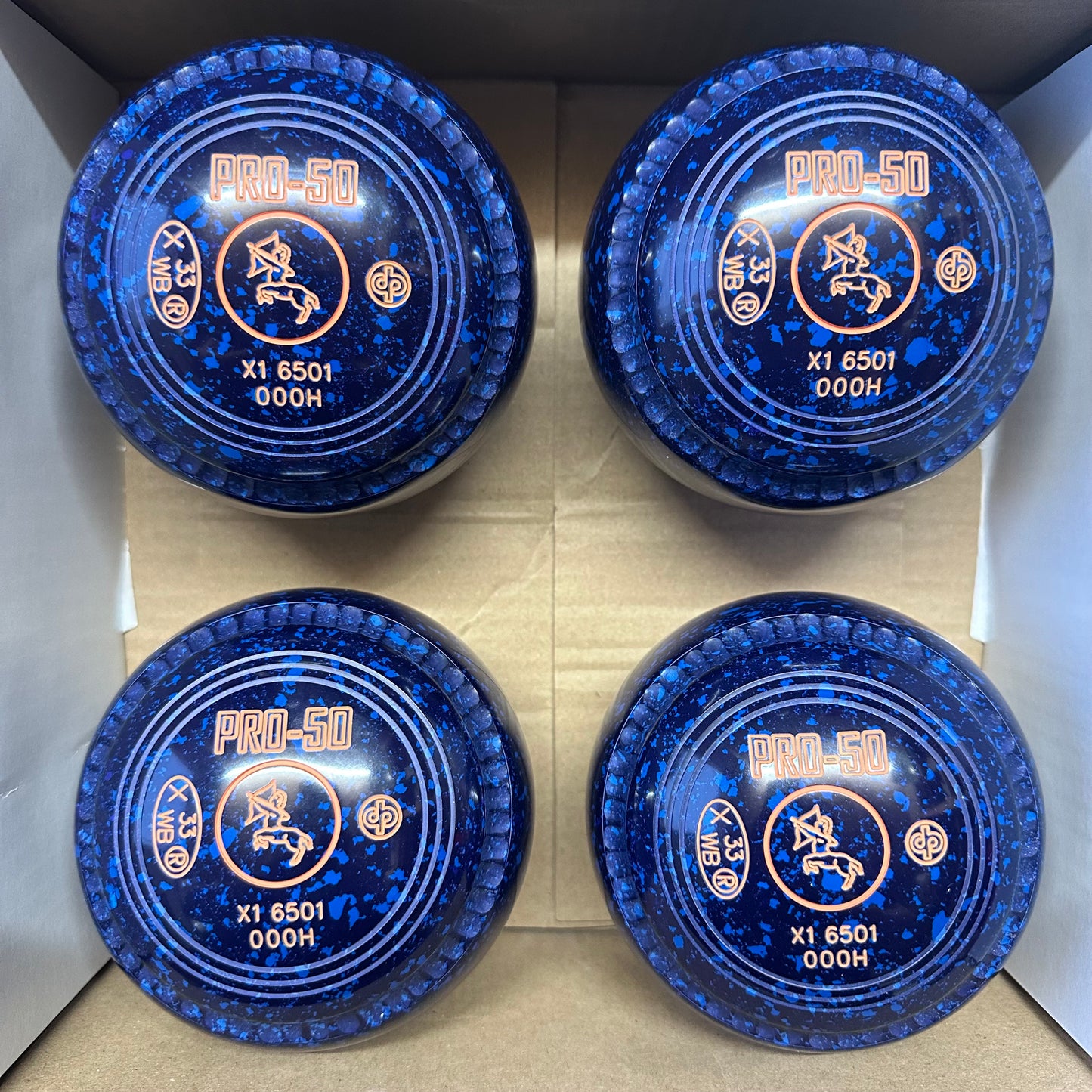 Drakes Pride PRO-50 - Size 000H - Dark Blue/Blue (Orange Rings) - WB33 Stamp