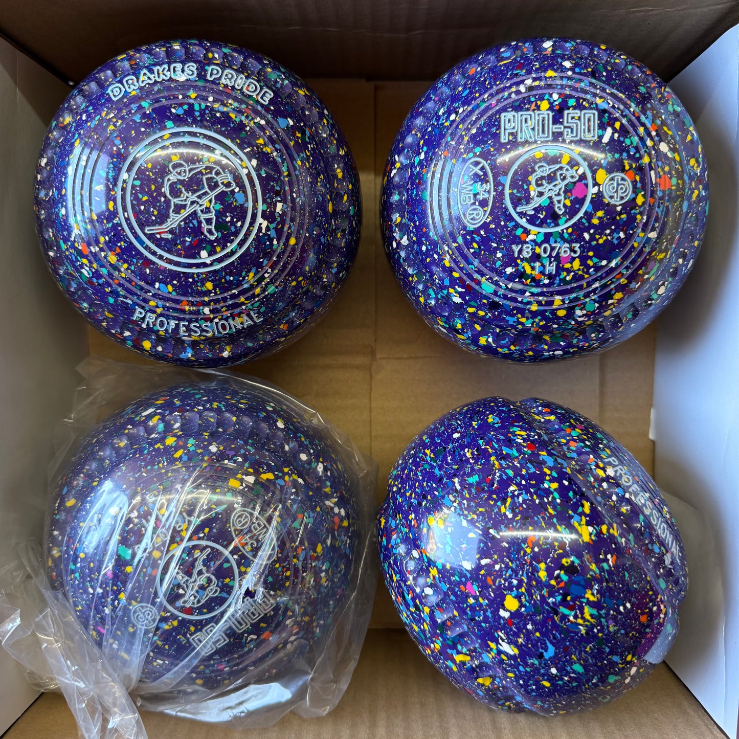 Drakes Pride PRO-50 - Size 1H - Purple Harlequin (Light Blue Rings) - WB34 Stamp