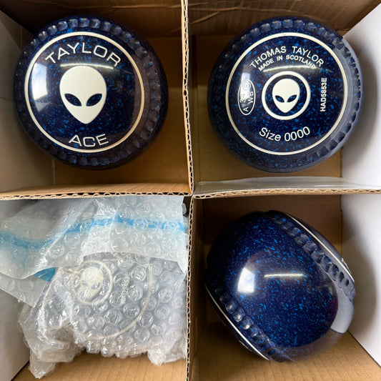 Taylor Ace with Xtreme Grip - Size 0000 - Dark Blue/Blue (White Rings) - WB34 Stamp