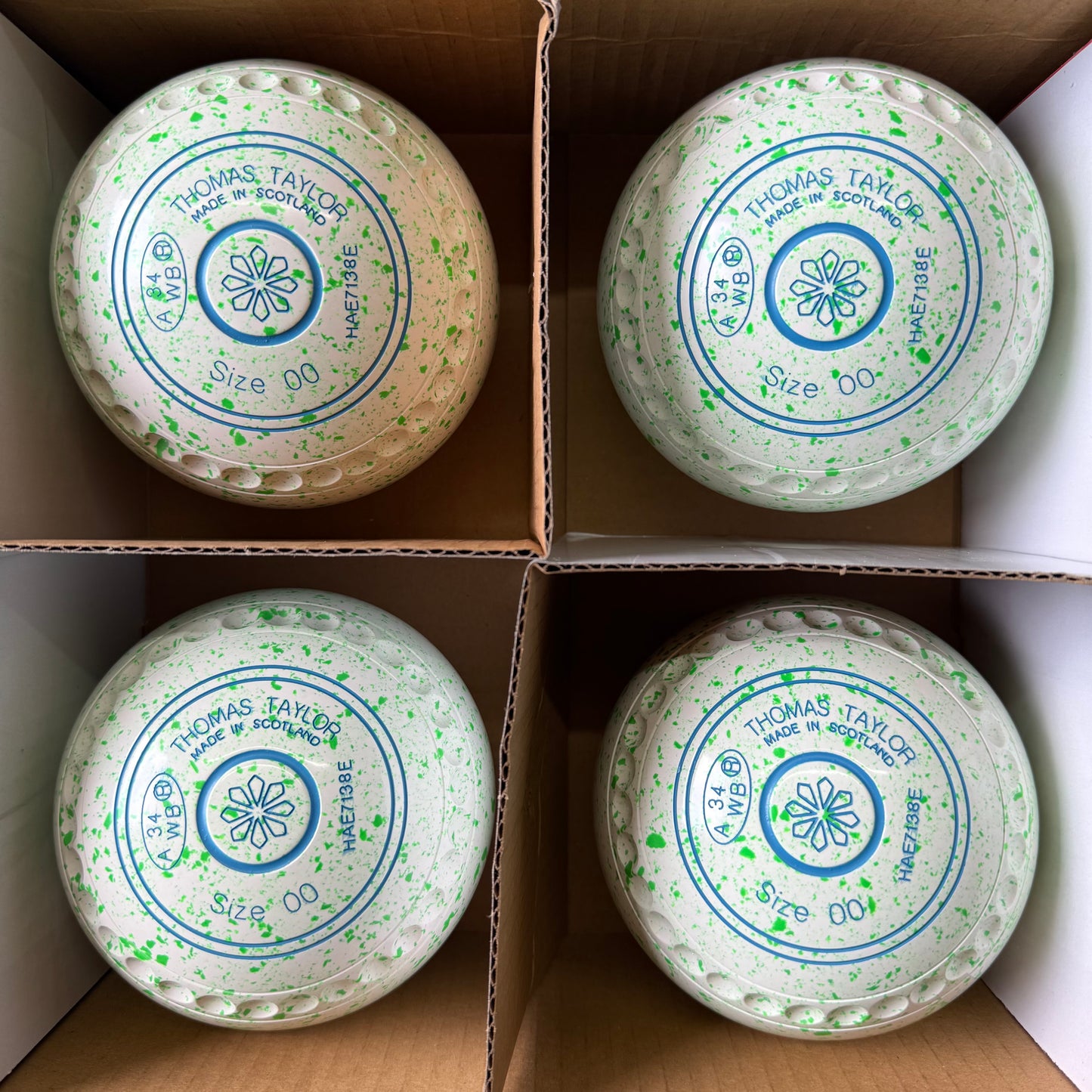 Taylor Ace - Size 00 - White/Lime (Light Blue Rings) - WB34 Stamp