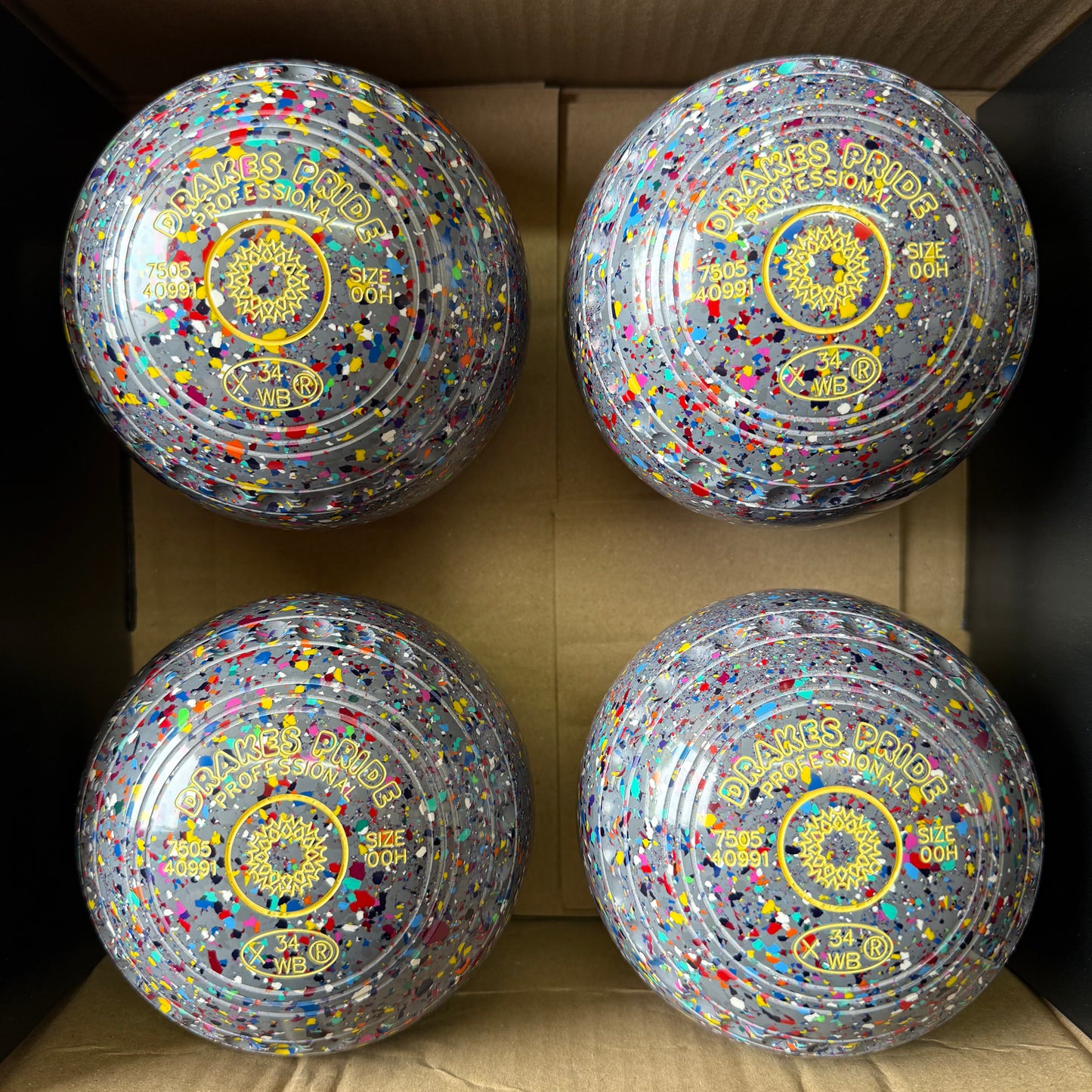 Drakes Pride Professional - Size 00H - Grey Harlequin (Yellow Rings) - WB34 Stamp