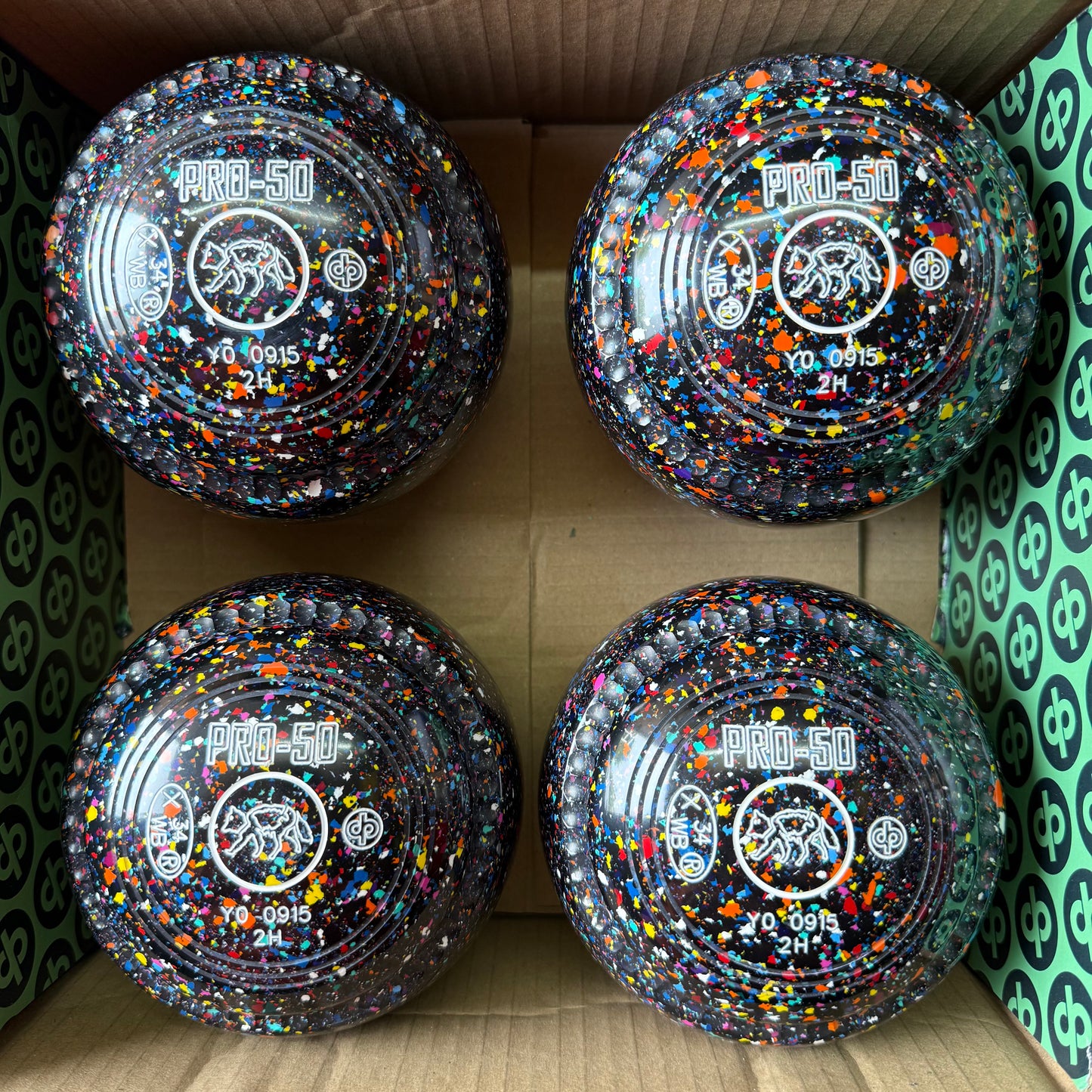 Drakes Pride PRO-50 - Size 2H - Black Harlequin (White Rings) - WB34 Stamp