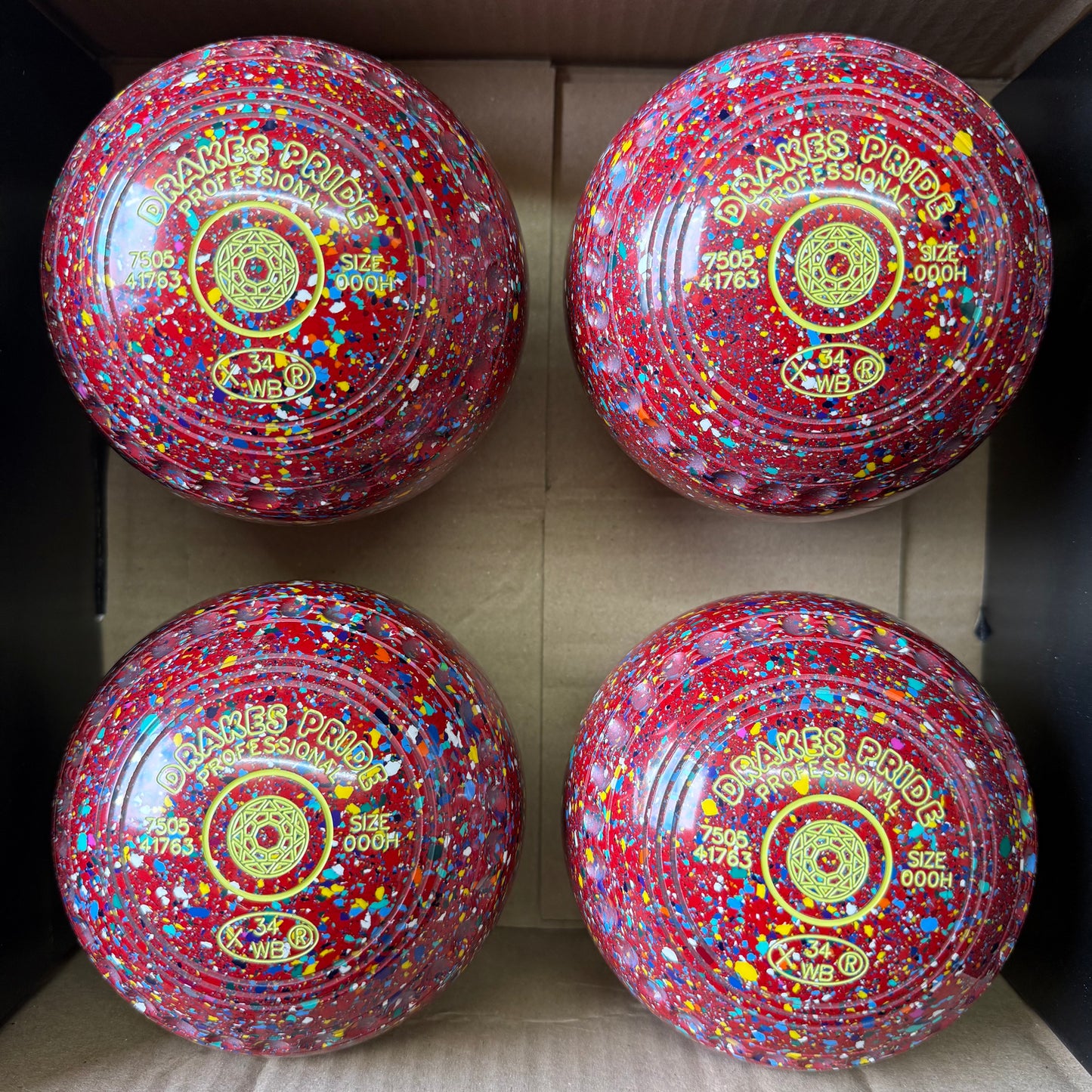 Drakes Pride Professional - Size 000H - Red Harlequin (Lime Rings) - WB34 Stamp