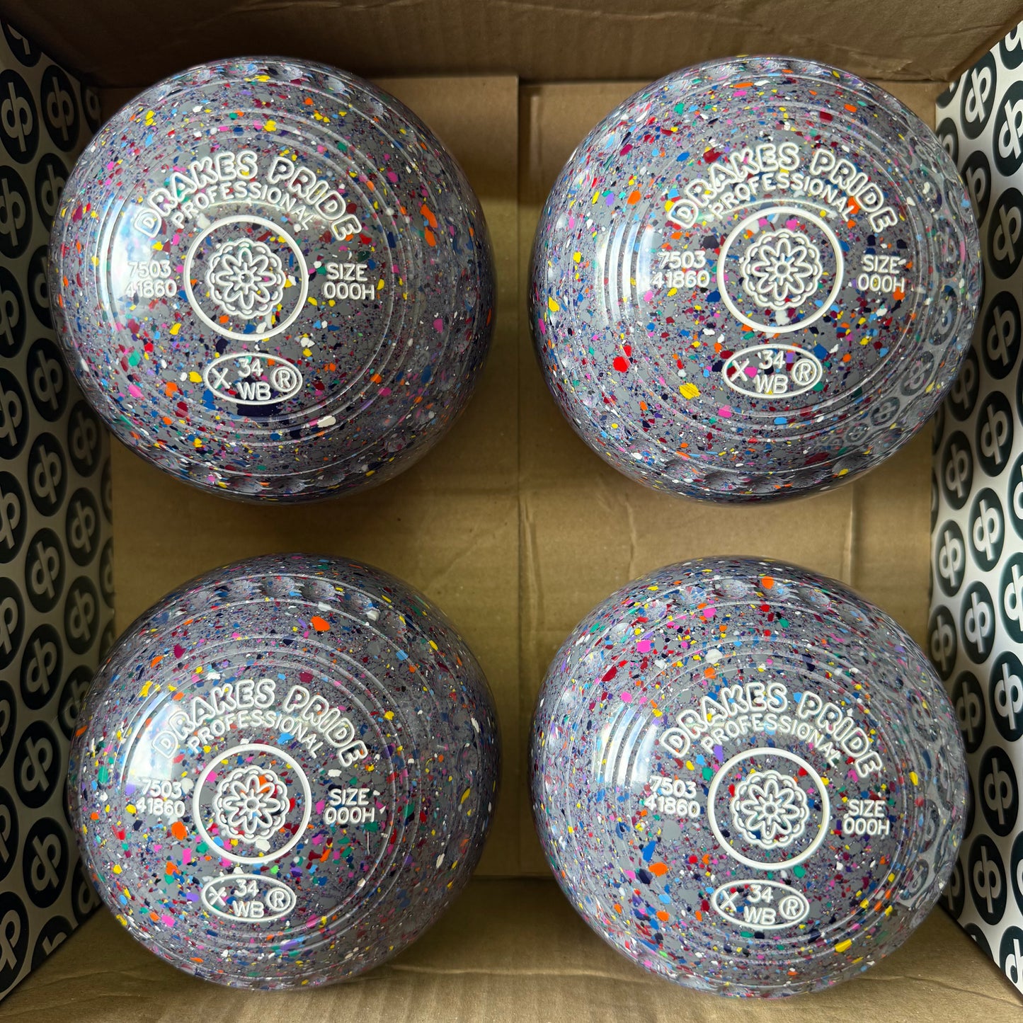 Drakes Pride Professional - Size 000H - Grey Harlequin (White Rings) - WB34 Stamp