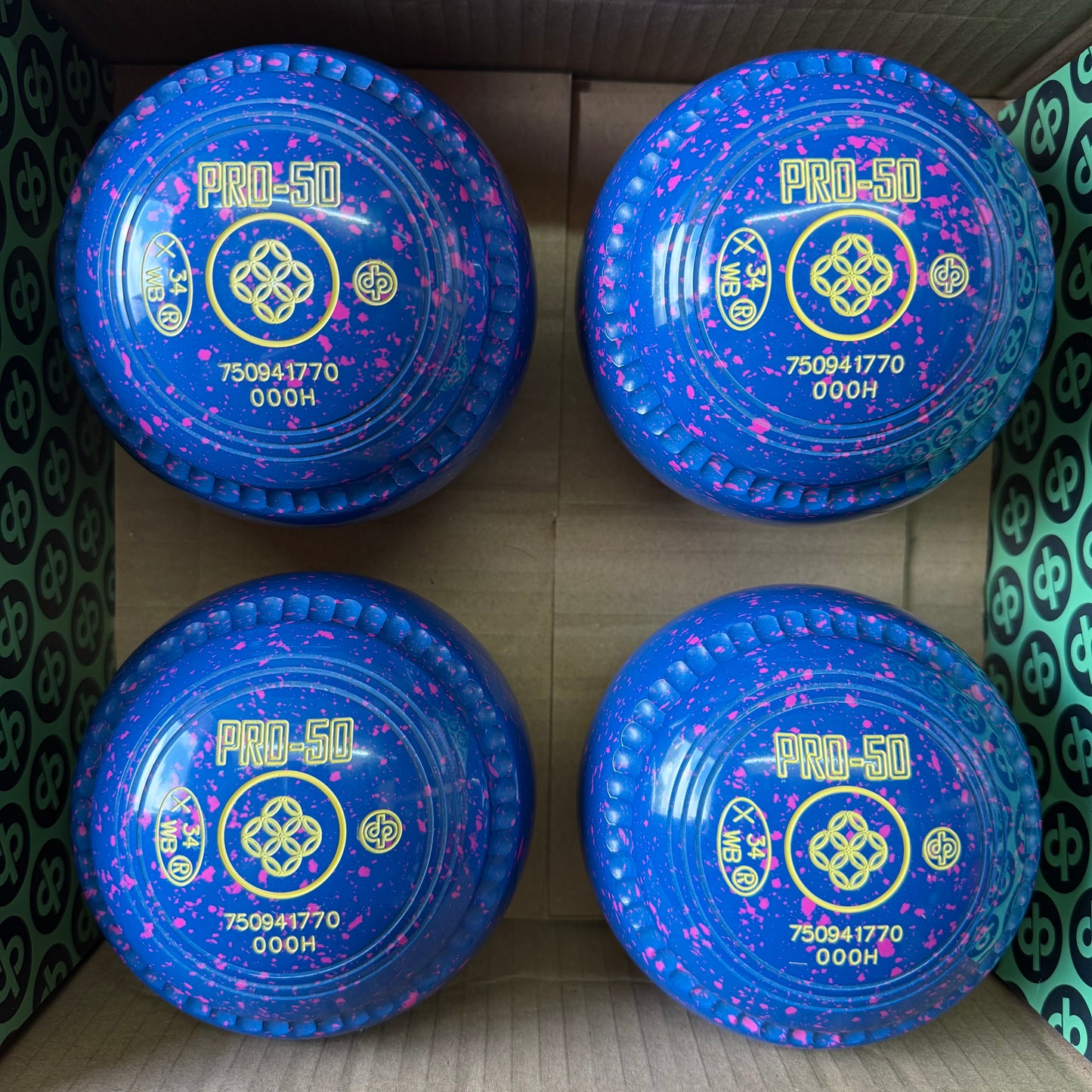 Drakes Pride PRO-50 - Size 000H - Light Blue/Pink (Yellow Rings) - WB34 Stamp