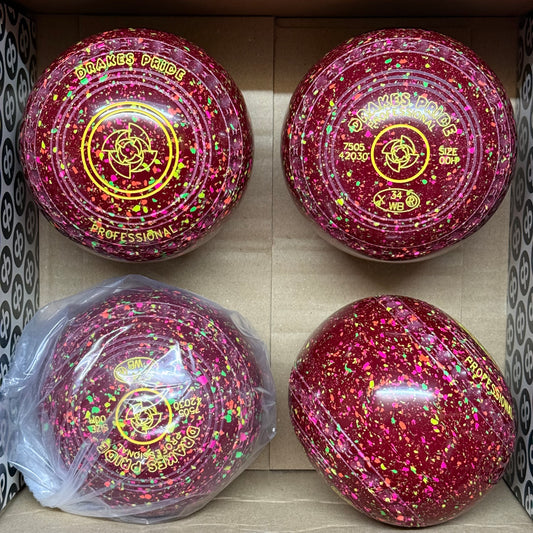 Drakes Pride Professional - Size 00H - Maroon Fluorescent Harlequin (Yellow Rings) - WB34 Stamp