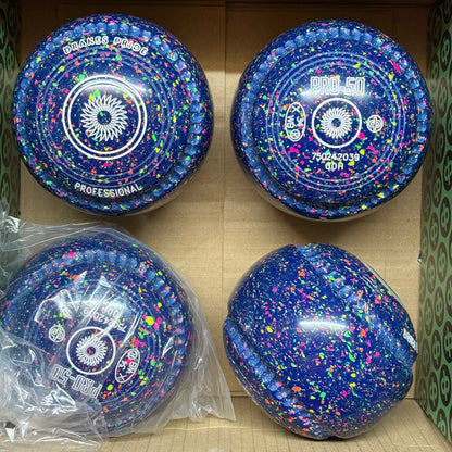 Drakes Pride PRO-50 - Size 00H - Mid Blue Fluorescent Harlequin (White Rings) - WB34 Stamp