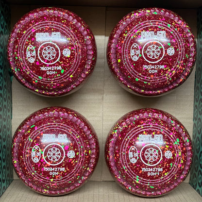 Drakes Pride PRO-50 - Size 00H - Maroon Fluorescent Harlequin (White Rings) - WB35 Stamp