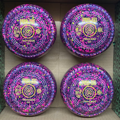 Drakes Pride PRO-50 - Size 0H - Dark Blue/Blue Fluorescent Harlequin (Yellow Rings) - WB35 Stamp