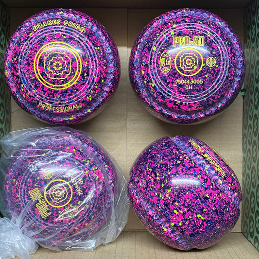 Drakes Pride PRO-50 - Size 0H - Dark Blue/Blue Fluorescent Harlequin (Yellow Rings) - WB35 Stamp