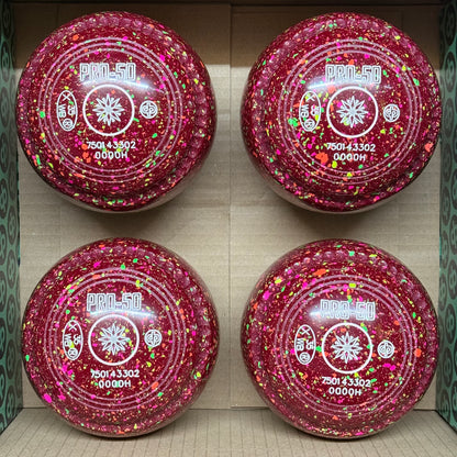 Drakes Pride PRO-50 - Size 0000H - Maroon Fluorescent Harlequin (White Rings) - WB35 Stamp