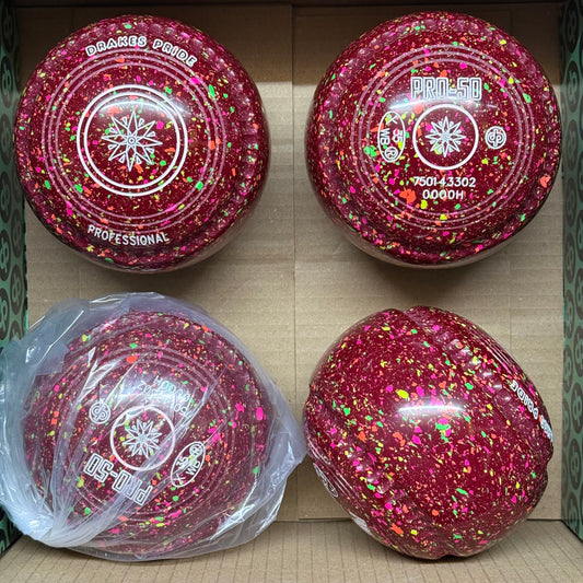 Drakes Pride PRO-50 - Size 0000H - Maroon Fluorescent Harlequin (White Rings) - WB35 Stamp