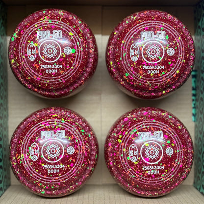 Drakes Pride PRO-50 - Size 000H - Maroon Fluorescent Harlequin (White Rings) - WB35 Stamp