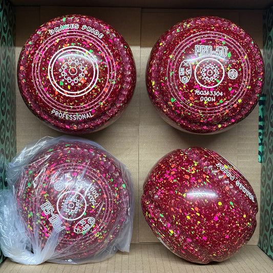 Drakes Pride PRO-50 - Size 000H - Maroon Fluorescent Harlequin (White Rings) - WB35 Stamp