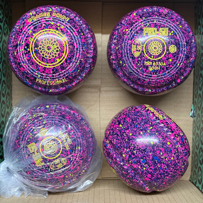 Drakes Pride PRO-50 - Size 000H - Dark Blue/Blue Fluorescent Harlequin (Yellow Rings) - WB35 Stamp