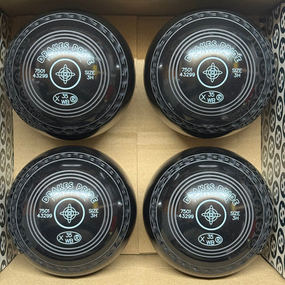 Drakes Pride Professional - Size 3H - Black (Light Blue Rings) - WB35 Stamp