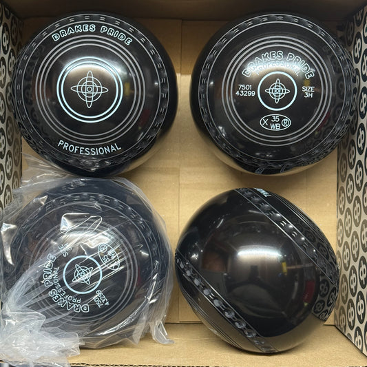 Drakes Pride Professional - Size 3H - Black (Light Blue Rings) - WB35 Stamp