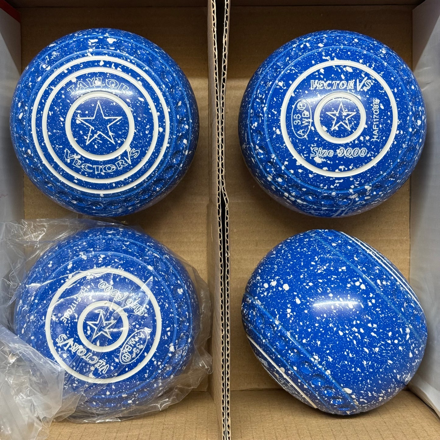 Taylor Vector VS - Size 0000 - Blue/White (White Rings) - WB35 Stamp