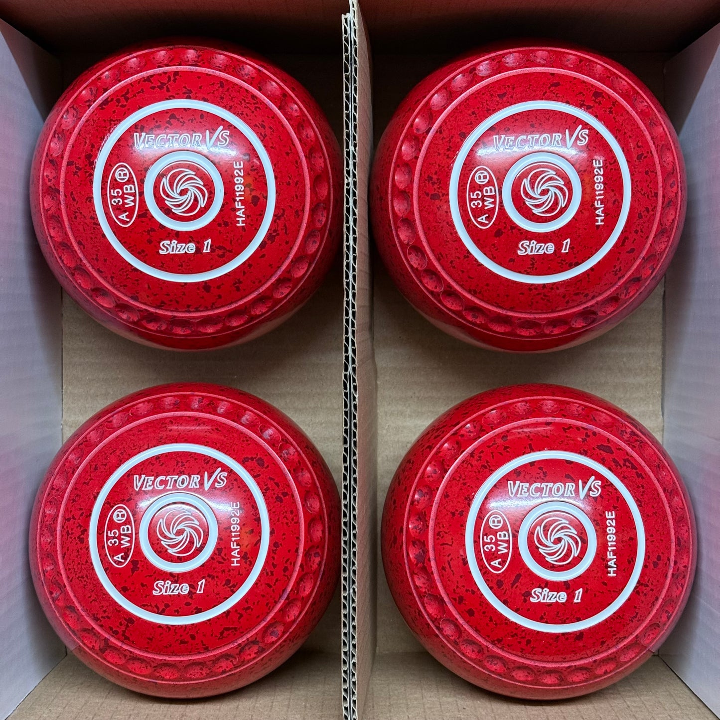 Taylor Vector VS - Size 1 - Cherry Red (White Rings) - WB35 Stamp