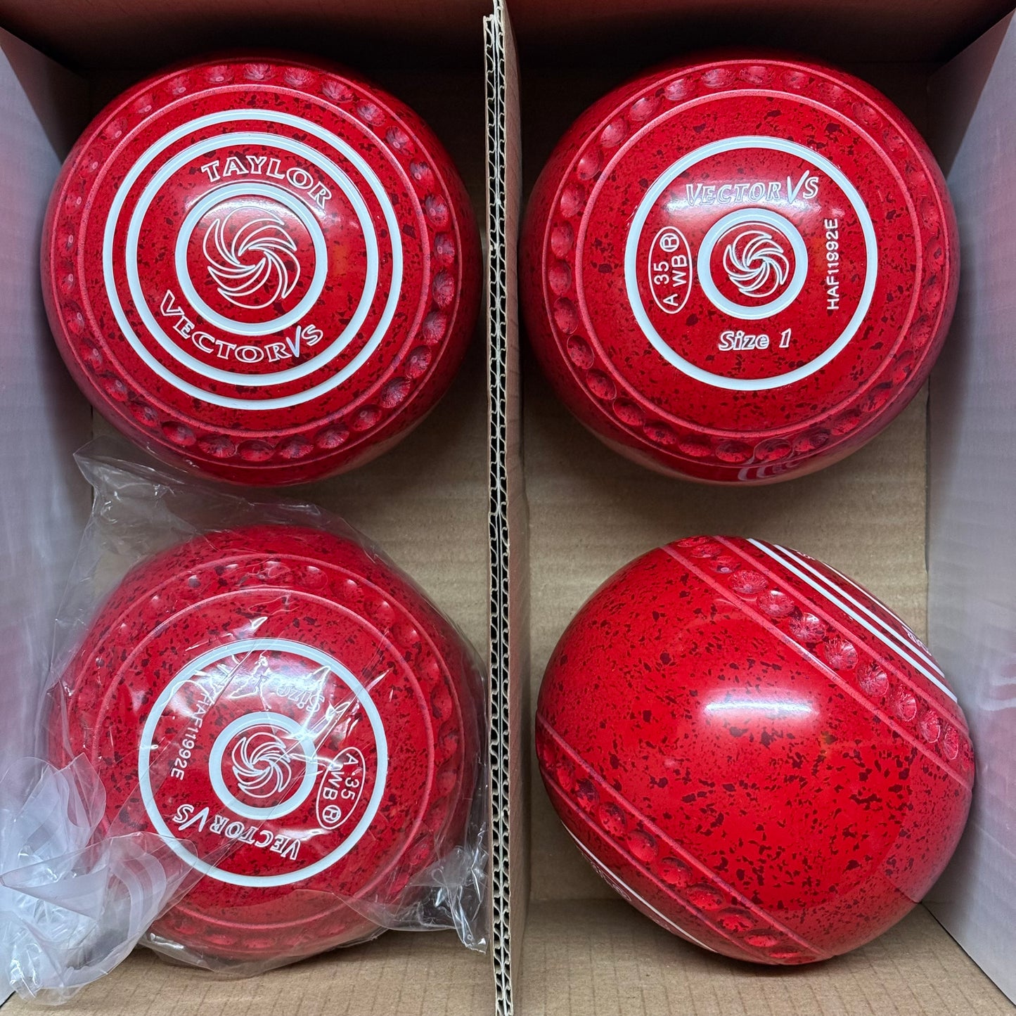 Taylor Vector VS - Size 1 - Cherry Red (White Rings) - WB35 Stamp