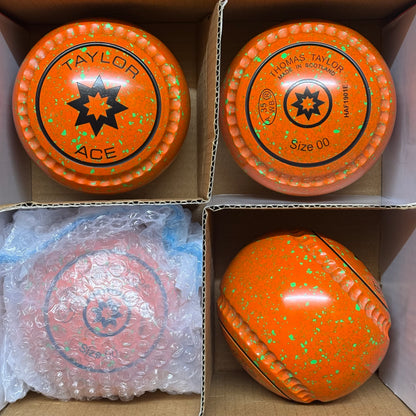 Taylor Ace with Xtreme Grip - Size 00 - Orange/Lime (Black Rings) - WB35 Stamp