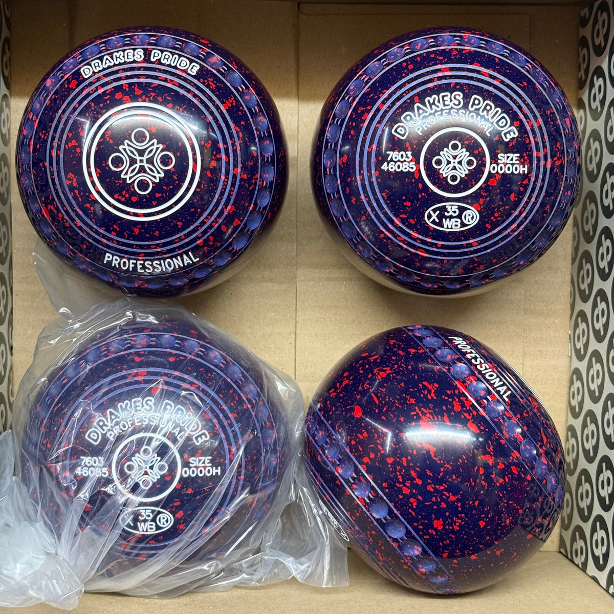 Drakes Pride Professional - Size 0000H - Dark Blue/Red (White Rings) - WB35 Stamp