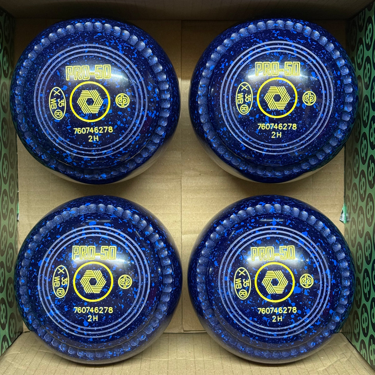 Drakes Pride PRO-50 - Size 2H - Dark Blue/Blue (Yellow Rings) - WB35 Stamp