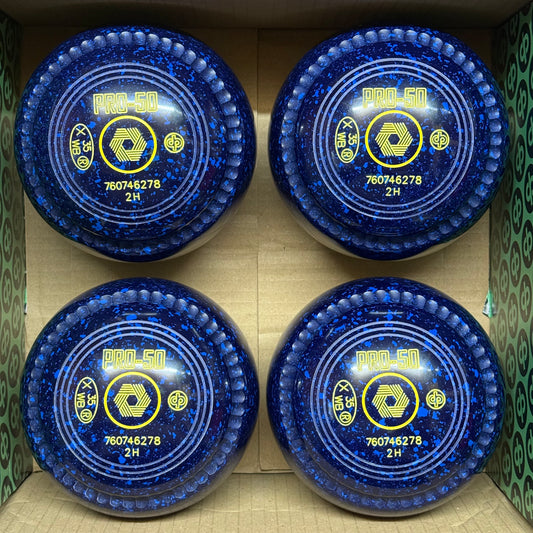Drakes Pride PRO-50 - Size 2H - Dark Blue/Blue (Yellow Rings) - WB35 Stamp