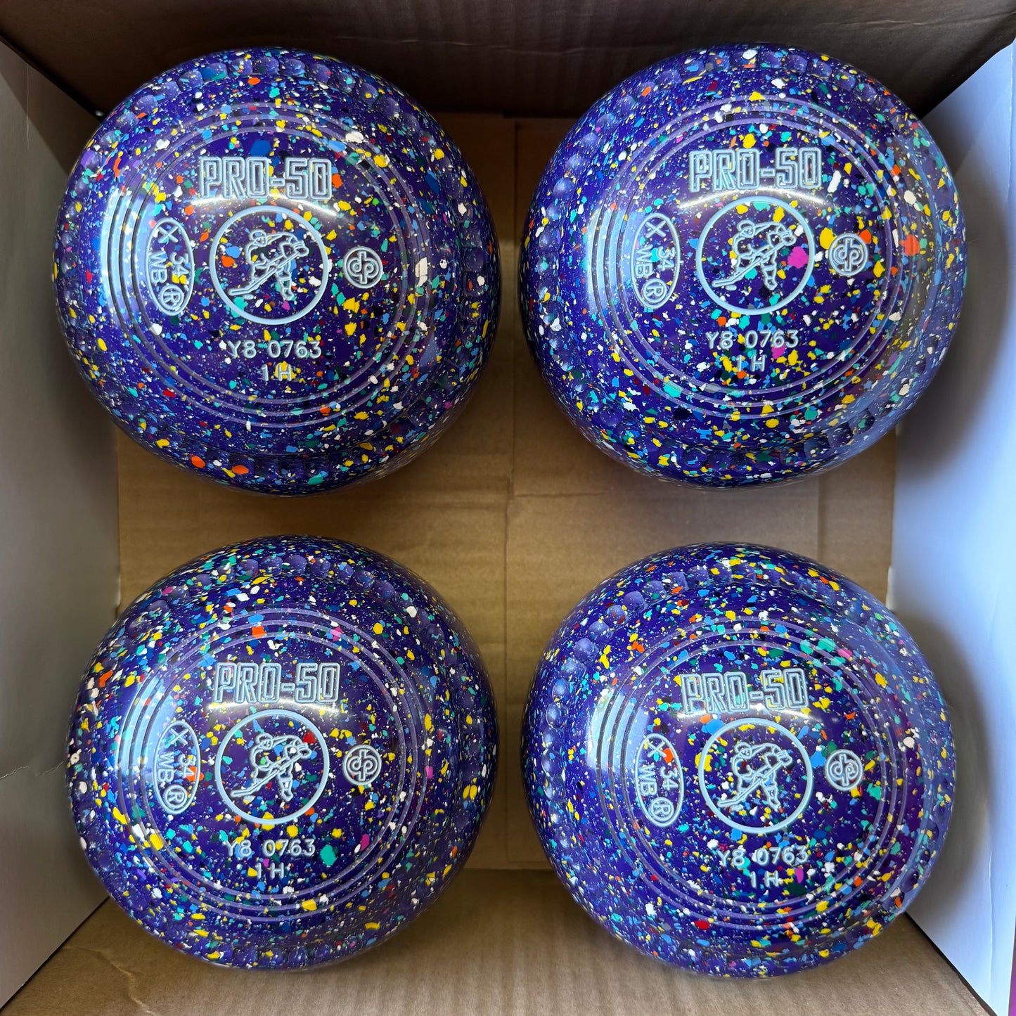 Drakes Pride PRO-50 - Size 1H - Purple Harlequin (Light Blue Rings) - WB34 Stamp
