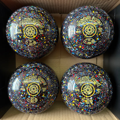 Drakes Pride Professional - Size 3H - Black Harlequin (Yellow Rings) - WB34 Stamp
