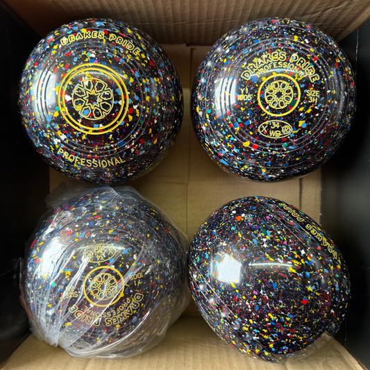 Drakes Pride Professional - Size 3H - Black Harlequin (Yellow Rings) - WB34 Stamp