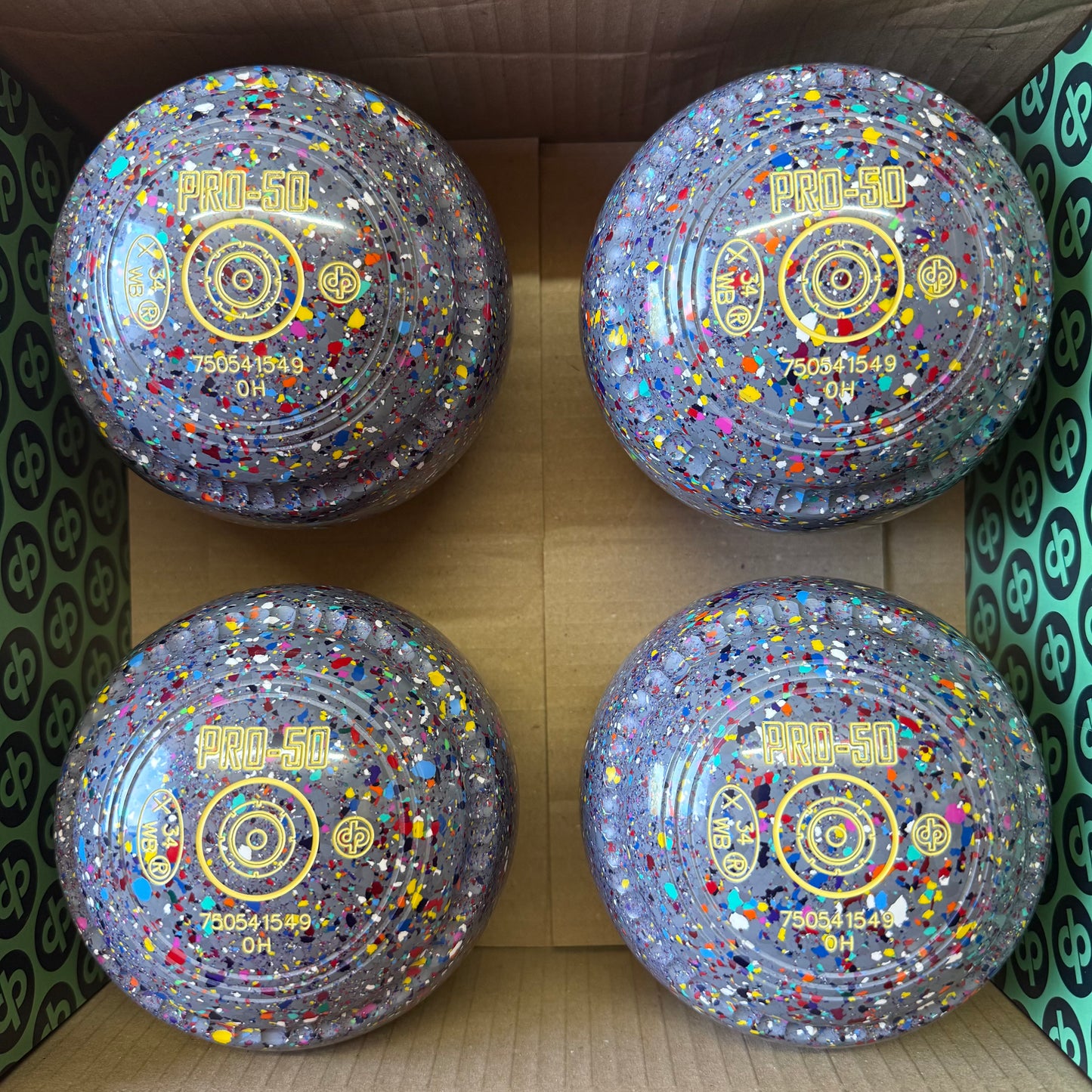 Drakes Pride PRO-50 - Size 0H - Grey Harlequin (Yellow Rings) - WB34 Stamp