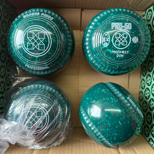 Drakes Pride PRO-50 - Size 00H - Dark Green/Green (Light Blue Rings) - WB34 Stamp