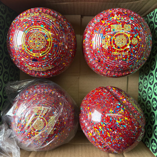 Drakes Pride PRO-50 - Size 2H - Red Harlequin (Yellow Rings) - WB34 Stamp