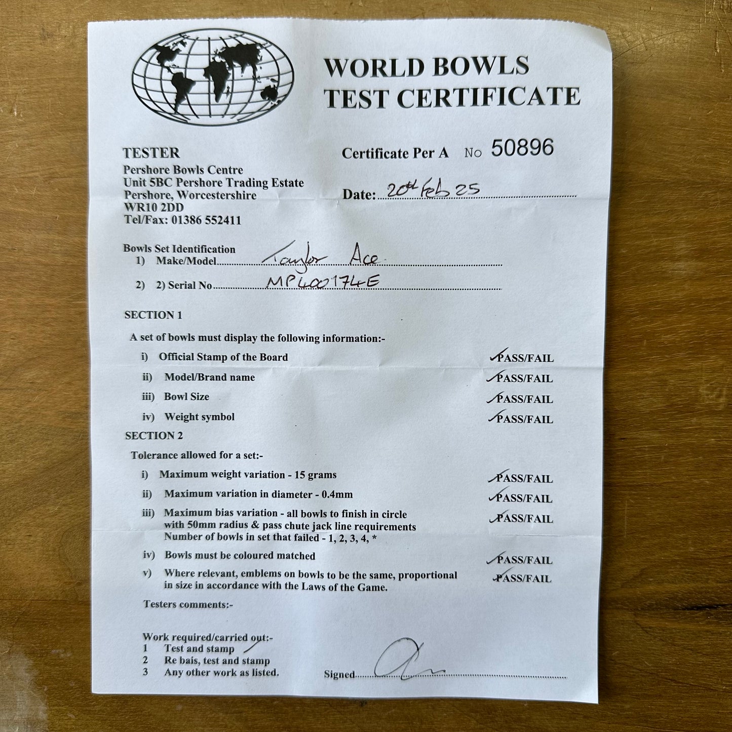 UB2569 Taylor Ace - Black - Size 3 Heavy - WB34 Stamp (Retest)
