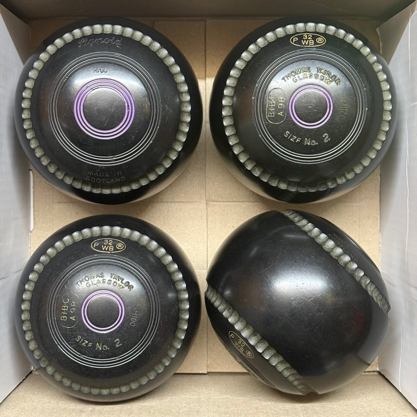 UB2730 Taylor Lignoid - Black - Size 2 Heavy (Deep 50 Dimple Grip) - WB32(Retested) Stamp