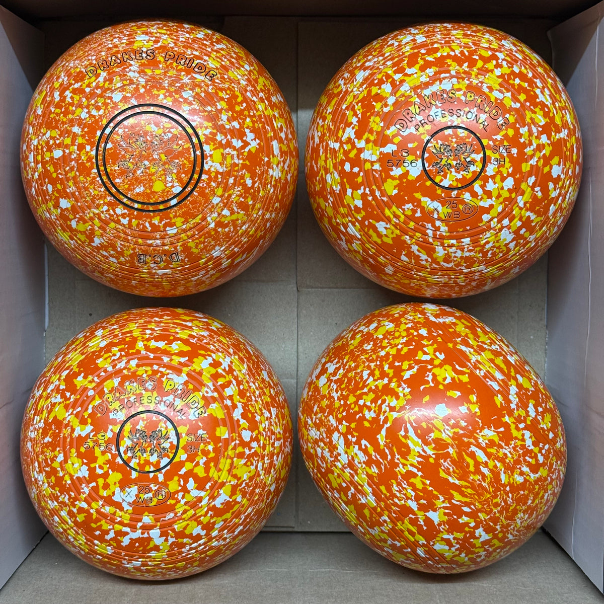 UB2910 Drakes Pride Professional - Orange/White/Yellow - Size 3 Heavy (Plain) - WB25 Stamp